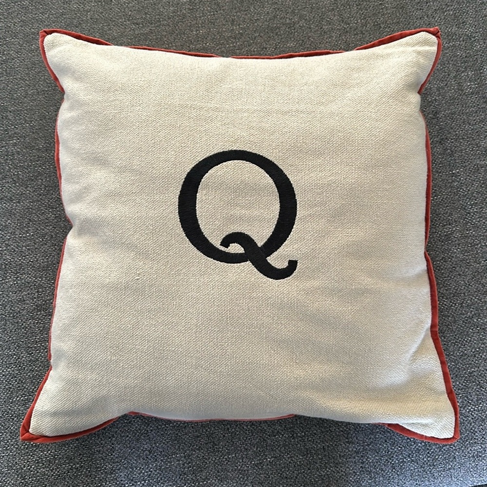 West Elm letter Q accent pillow
